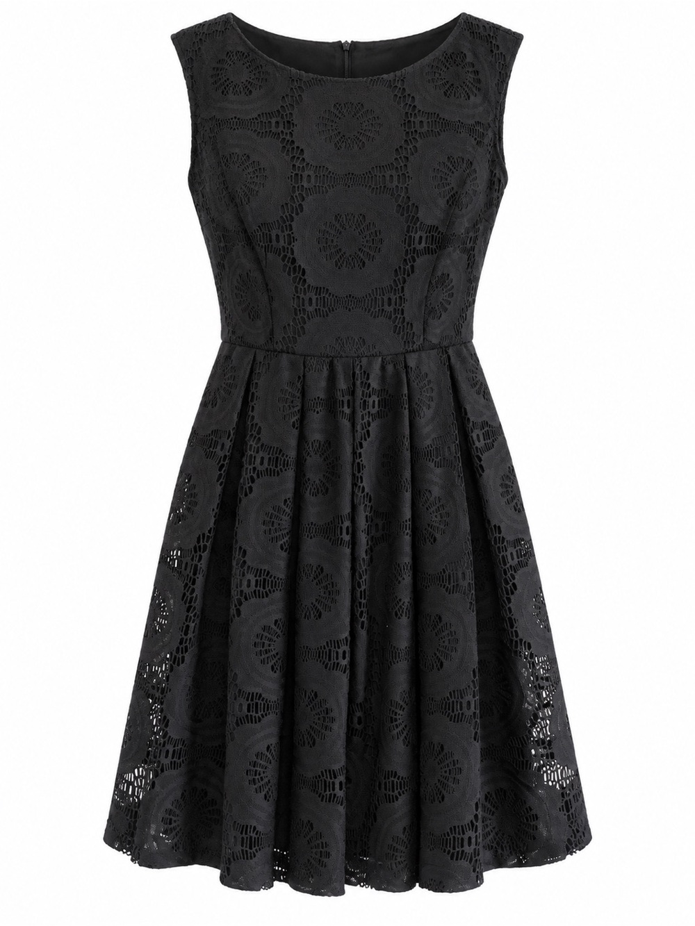 NY & Company Women's Black Lace Fit-and-Flare Dress